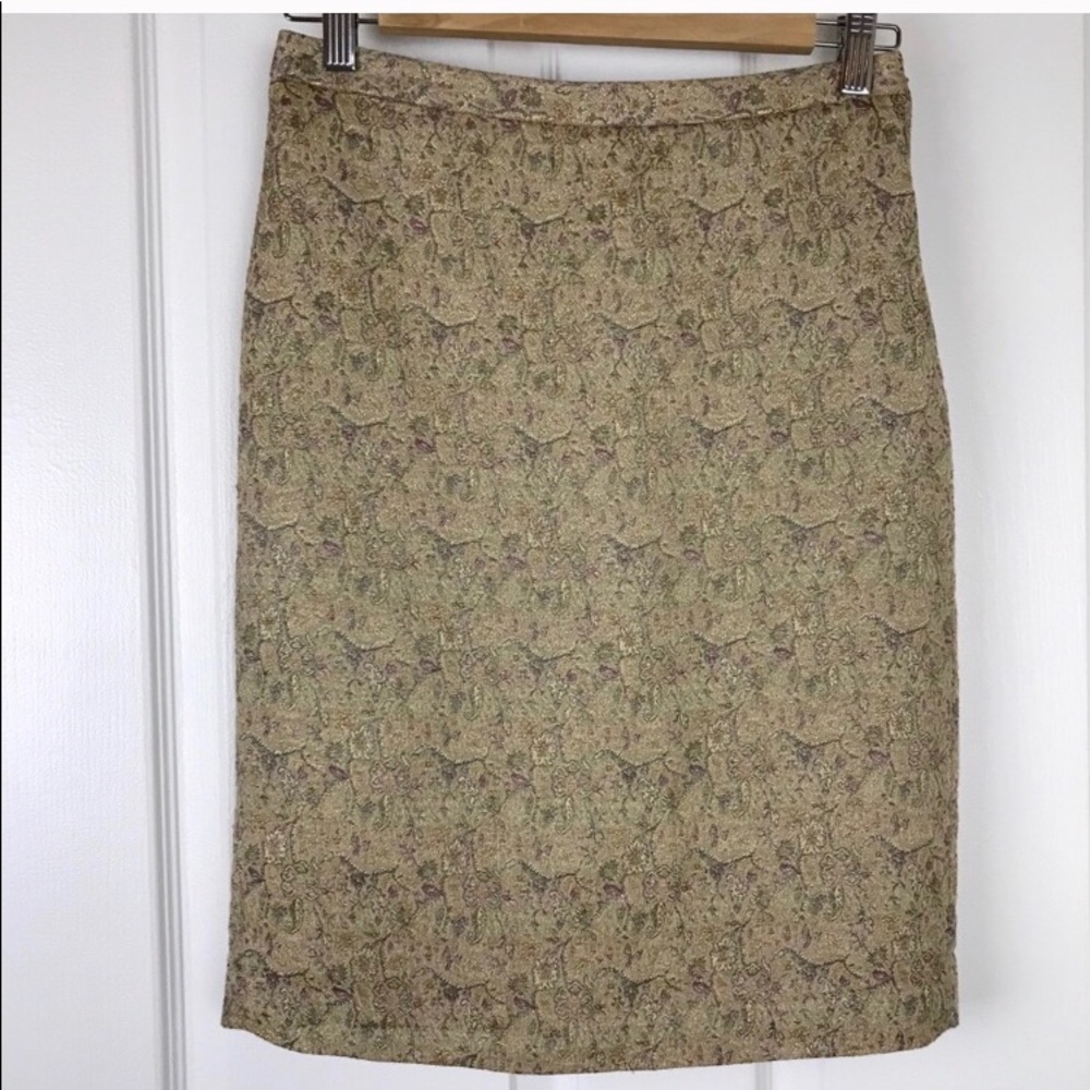 Loft Gold Textured Skirt